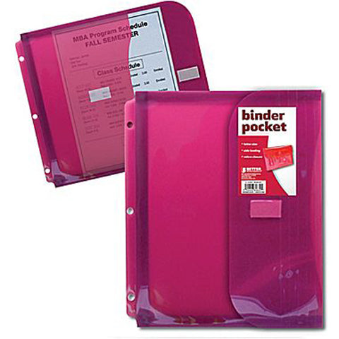 BETTER OFFICE - Non Stick Poly Binder Pocket with Gusset