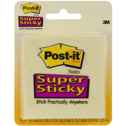 POST-IT - Super Sticky Notes 3" x 3" Canary Yellow