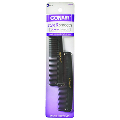 CONAIR - Styling Essentials Pocket Combs Hard Rubber Black