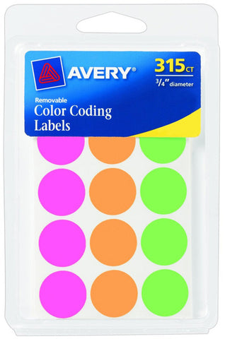AVERY - Round Removable Color Coding Labels