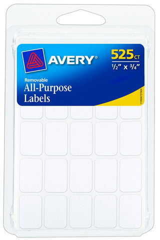 AVERY - Removable All-Purpose Labels Rectangular White
