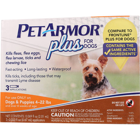 PETARMOR - Plus for Dogs Flea and Tick Squeeze-On 4-22 Lbs.