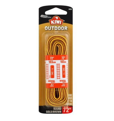 KIWI - Outdoor Round Gold and Brown Boot Laces 72" Long