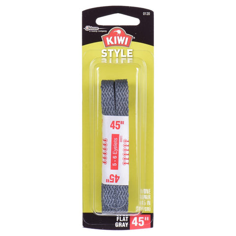 KIWI - Style 45 Inch Shoe Laces Flat Grey