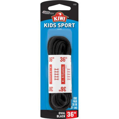KIWI - Kids Oval Sports Laces Black 36"