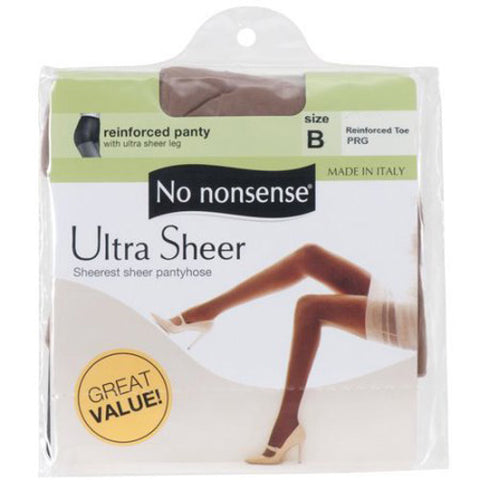 NO NONSENSE - Womens Ultra Sheer Regular Pantyhose Off Black Size B