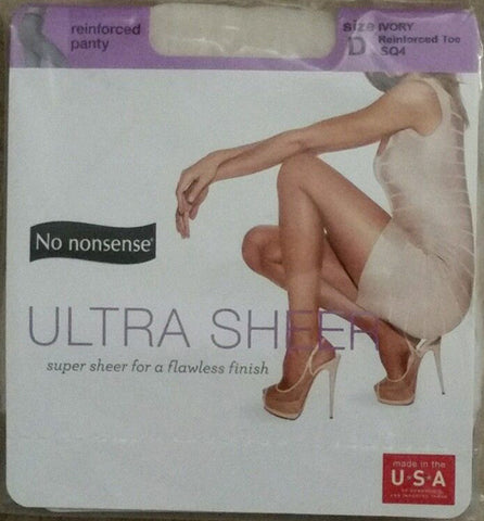NO NONSENSE - Womens Ultra Sheer Regular Pantyhose Ivory Size D