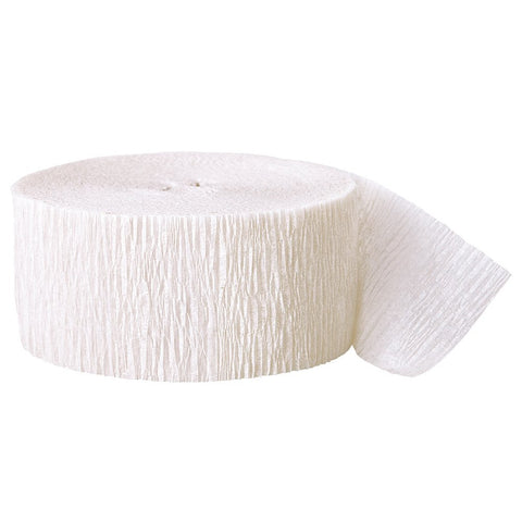 UNIQUE - White Crepe Paper Streamers