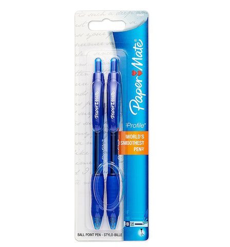 PAPER MATE - Blue Profile Retractable Ballpoint Pens