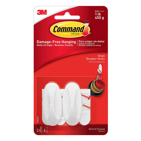 COMMAND - Small Designer Hooks White