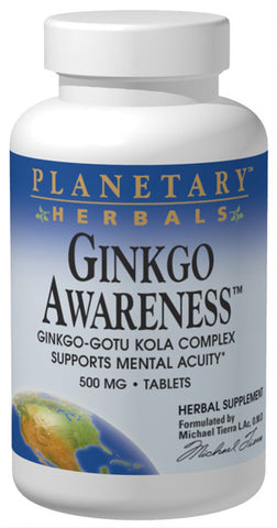 Planetary Herbals Ginkgo Awareness 500 mg