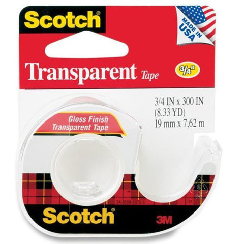 SCOTCH - Gloss Finish Transparent Tape with Dispenser Clear
