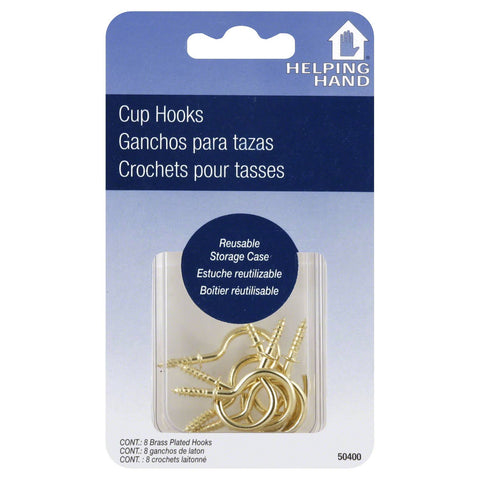 HELPING HAND - Brass Plated Cup Hooks