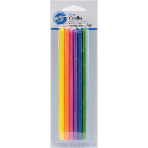 WILTON - Long Birthday Candles, 5.875-Inch, Assorted Colors