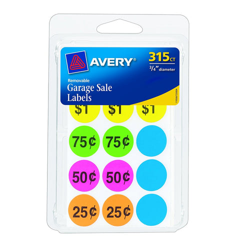AVERY - Garage Sale Label 3/4" Round