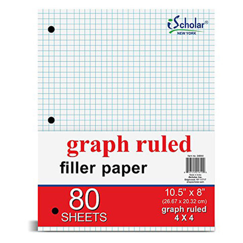 iSCHOLAR - Quad Filler Paper, 4 Squares per Inch, 10.5 x 8 Inches