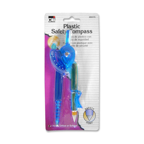 CLI - Safety Point Plastic Compass, Assorted Colors