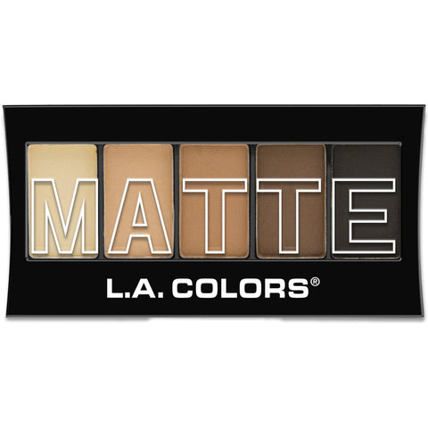 L.A. COLORS - 5 Color Matte Eyeshadow, Brown Tweed
