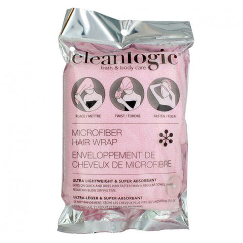 CLEAN LOGIC - Microfiber Hair Wrap, Pink
