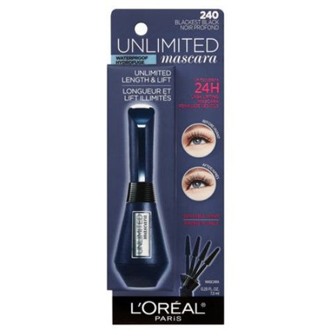 L'OREAL Unlimited Lash Lifting and Lengthening Waterproof Mascara Blackest Black