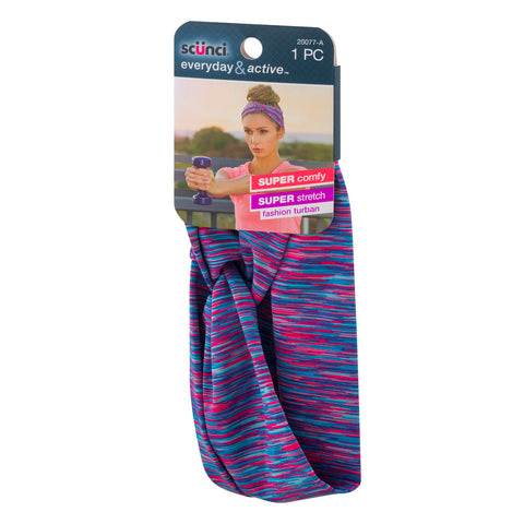 SCUNCI - Everyday and Active Space Dye Headwrap Pink/Aqua