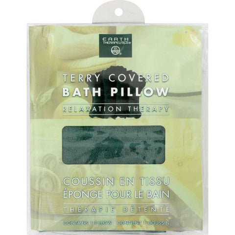 EARTH THERAPEUTICS - Terry-Covered Bath Pillow Dark Green