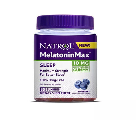 NATROL - MelatoninMax Blueberry 10mg - 50 Gummies